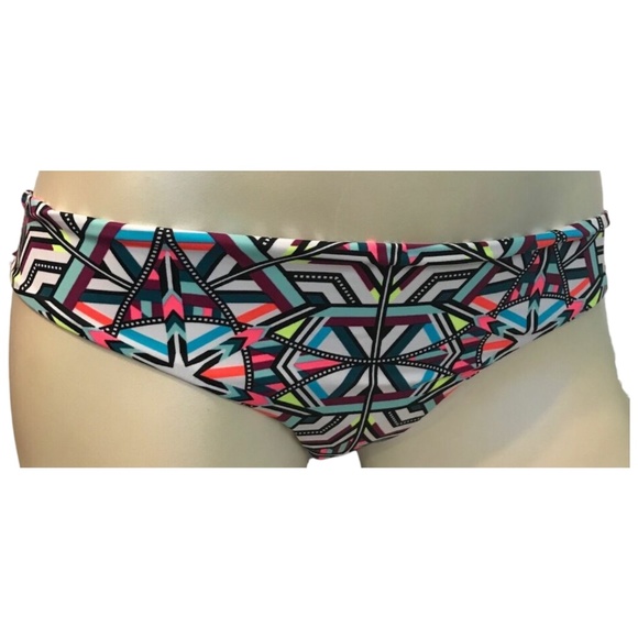 Victoria's Secret PINK Bright Abstract Geo Cheeky Hipster Swim Bottom S - Picture 1 of 2